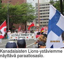 Kanadalaisten Lions-ystviemme nyttv paraatiosasto.