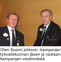Olen Suomi johtoon -kampanjan tyvaliokunnan jsen ja vastaan kampanjan viestinnst