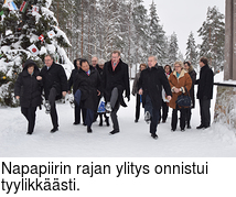 Napapiirin rajan ylitys onnistui tyylikkäästi.
